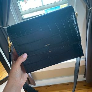 JW PEI black croc bag
